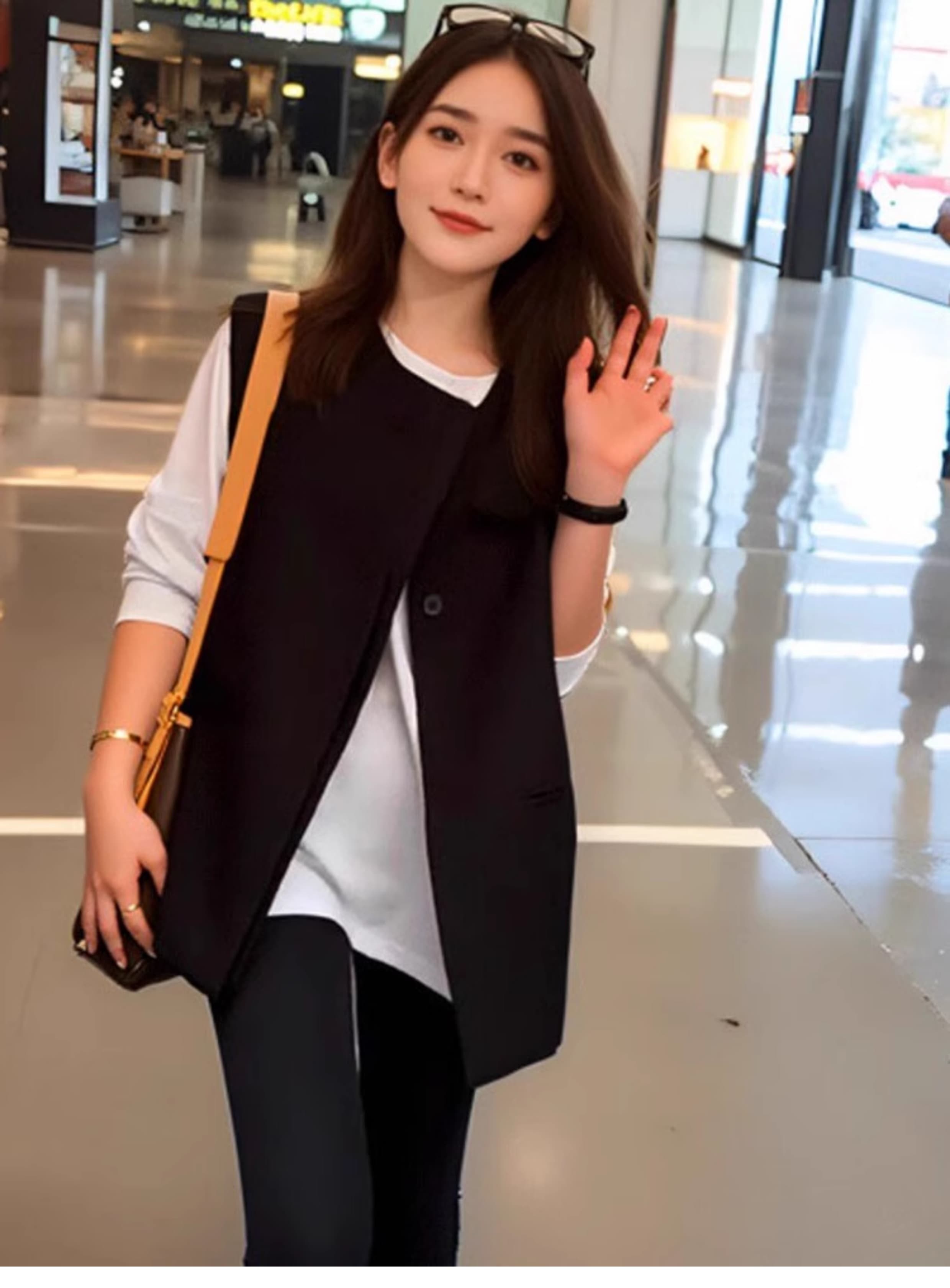 ニットベスト 上質シンプルデザインベスト