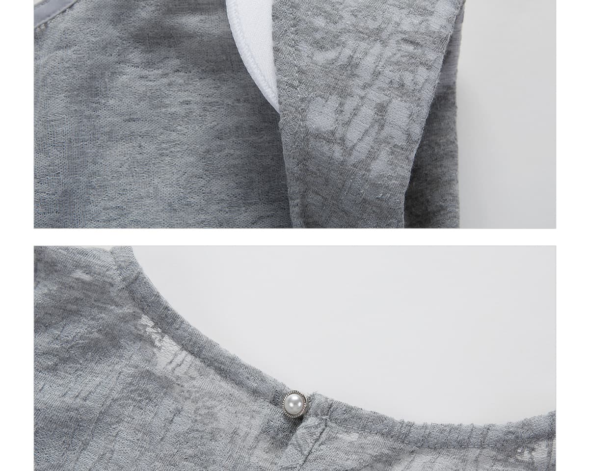 ニットベスト 優美刺繍ノースリーブ　サマーニットベスト