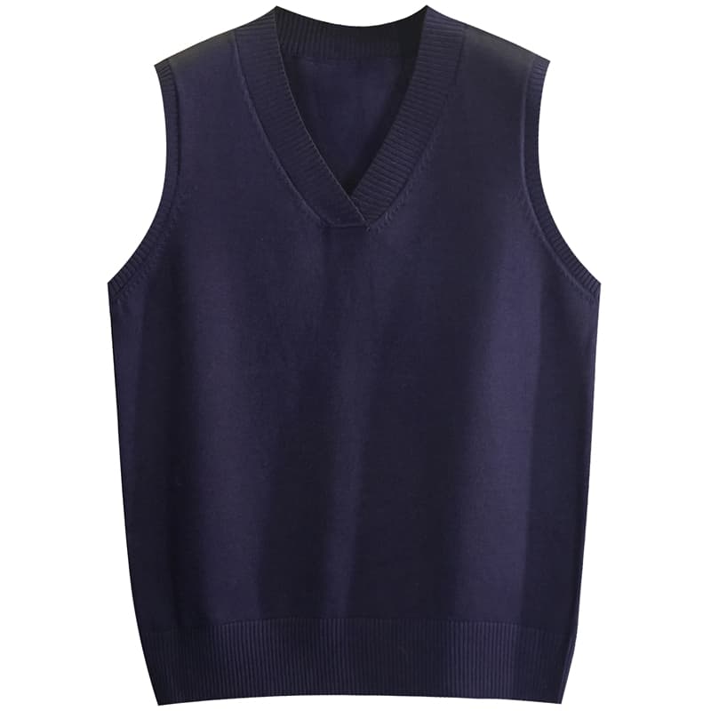 ニットベスト シンプル美学 Vネックベスト