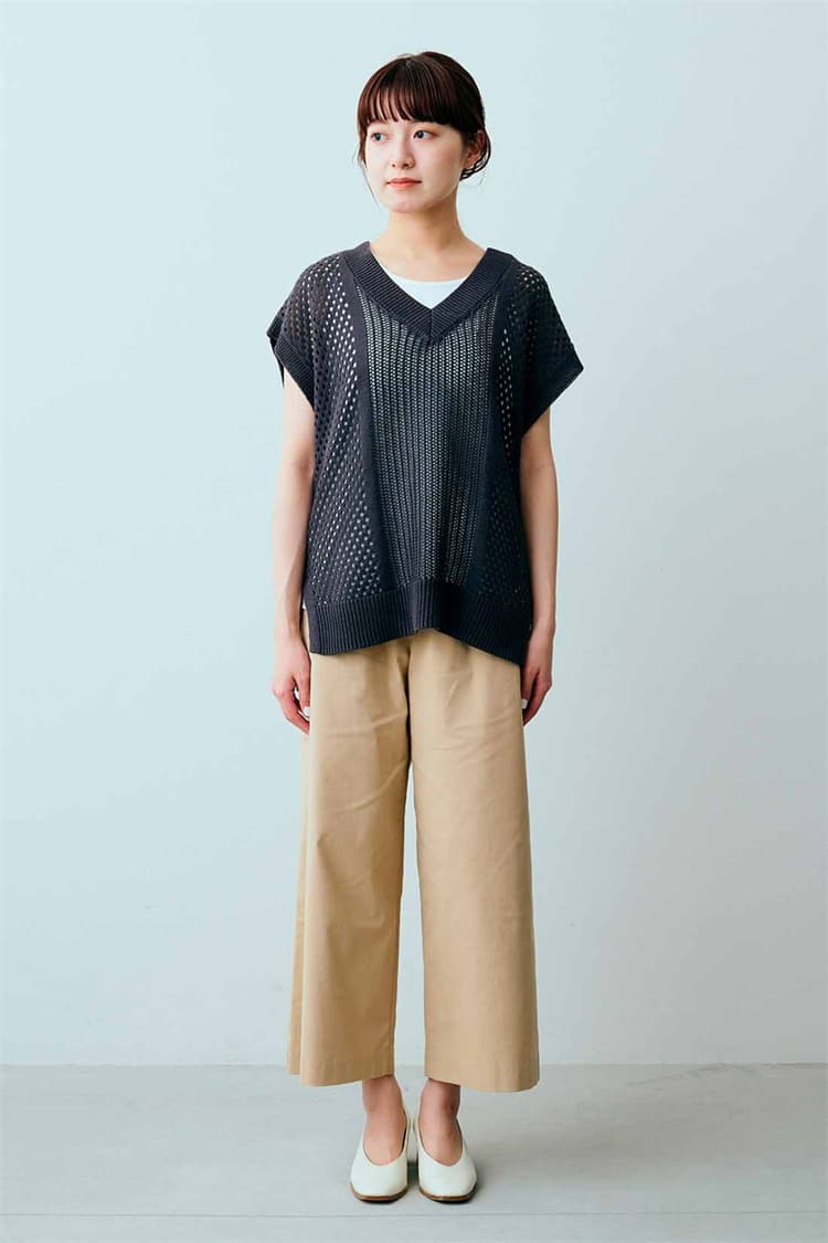 ニットベスト 透かし編みサマーニットベスト