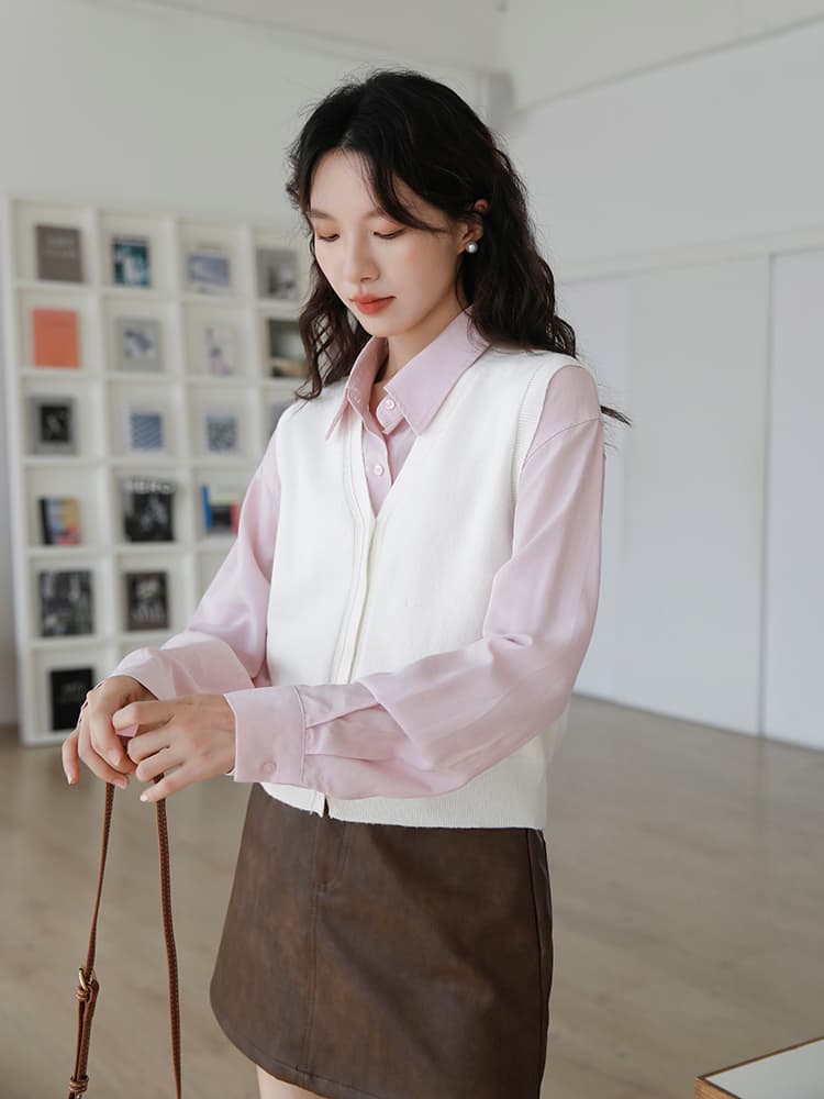 上質シンプルニットベスト