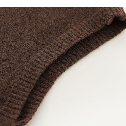 ニットベスト 重ね着上品深まる深Vベスト