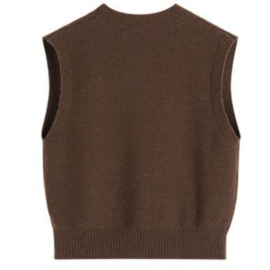 ニットベスト 重ね着上品深まる深Vベスト