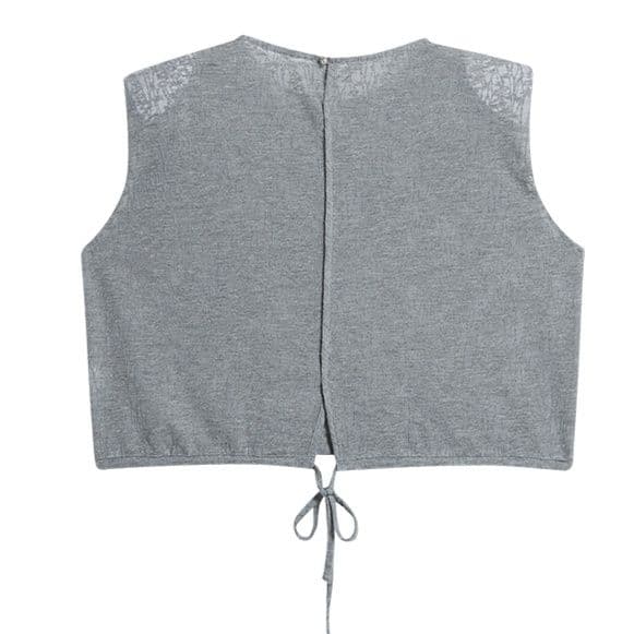 ニットベスト 優美刺繍ノースリーブ　サマーニットベスト