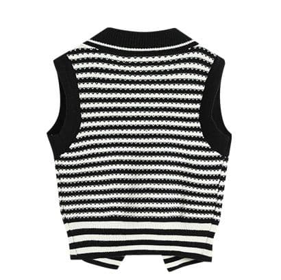 ニットベスト 波模様アシンメトリーニットベスト