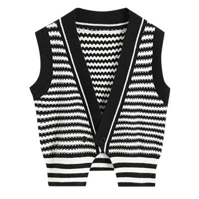 ニットベスト 波模様アシンメトリーニットベスト