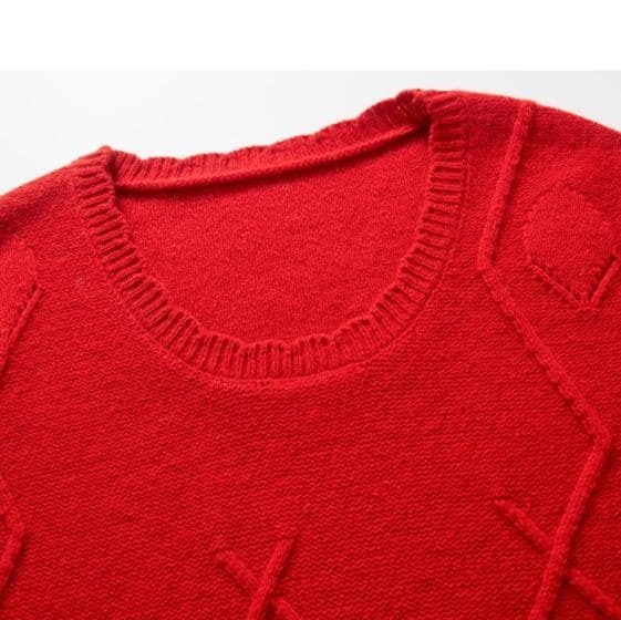 ニットベスト 菱形模様の上質ニットベスト