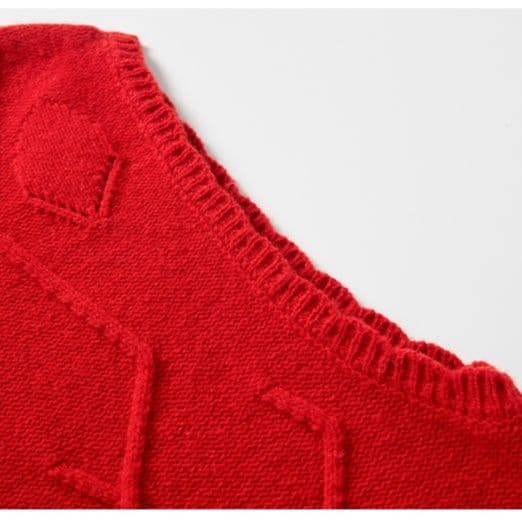 ニットベスト 菱形模様の上質ニットベスト