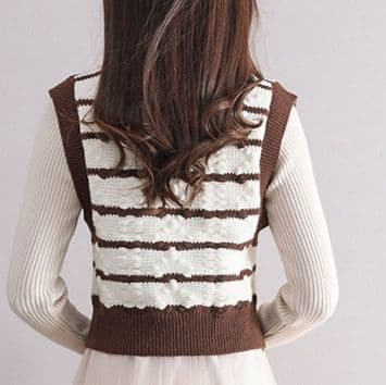 ニットベスト ボーダーニットベスト