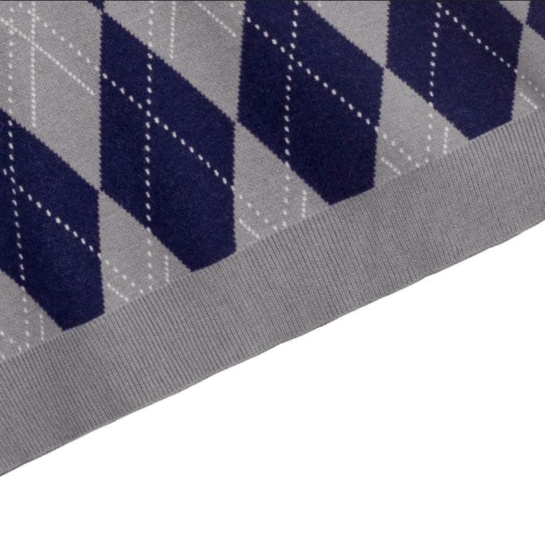 ニットベスト 菱形模様の学院風ニットベスト