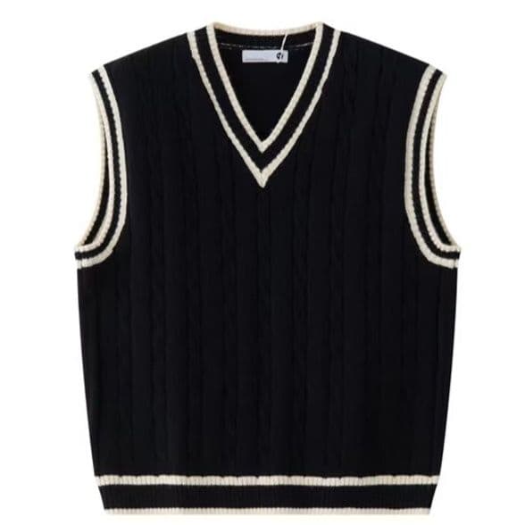 ニットベスト アカデミック縄編みベスト