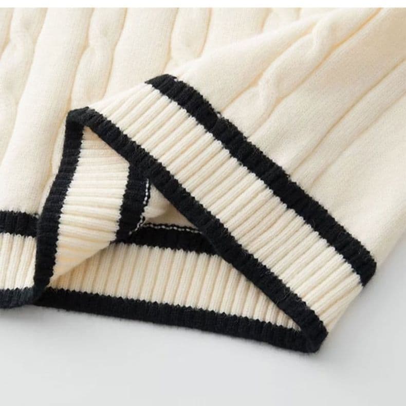 ニットベスト アカデミック縄編みベスト