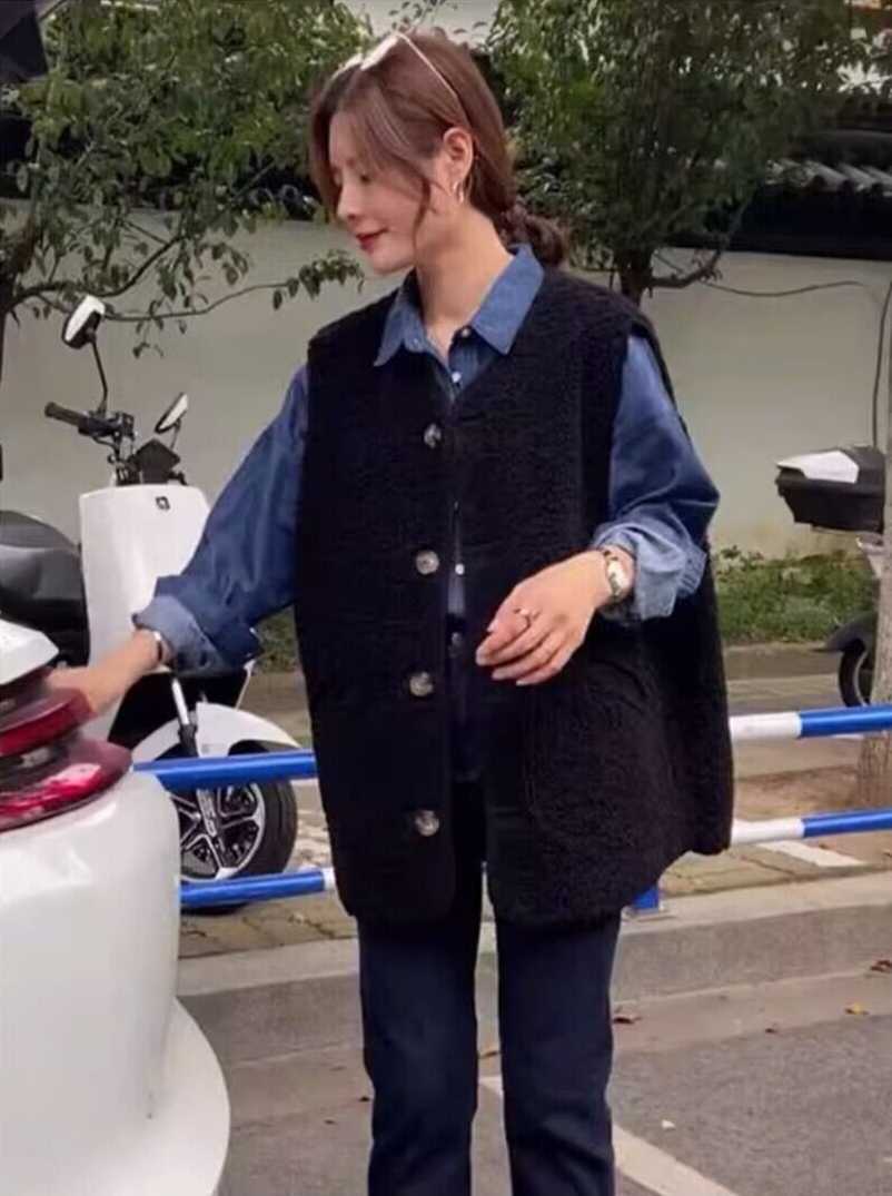 ニットベスト もこもこボアベスト