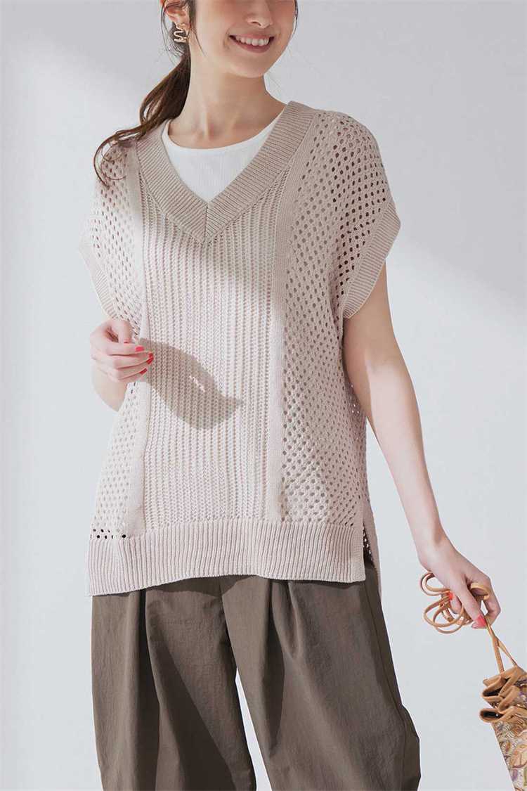ニットベスト 透かし編みサマーニットベスト