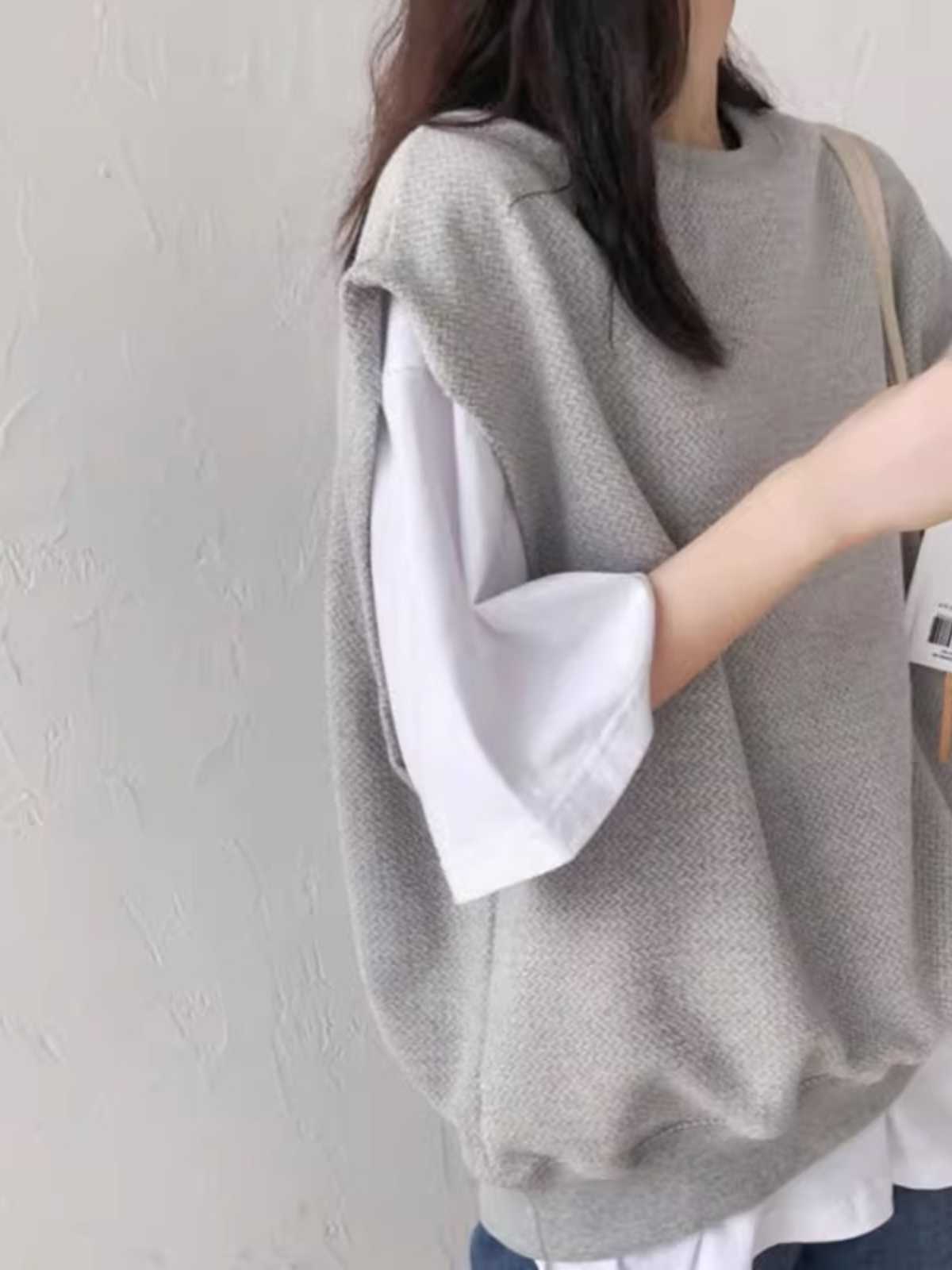 ニットベスト ゆったりシルエットベスト