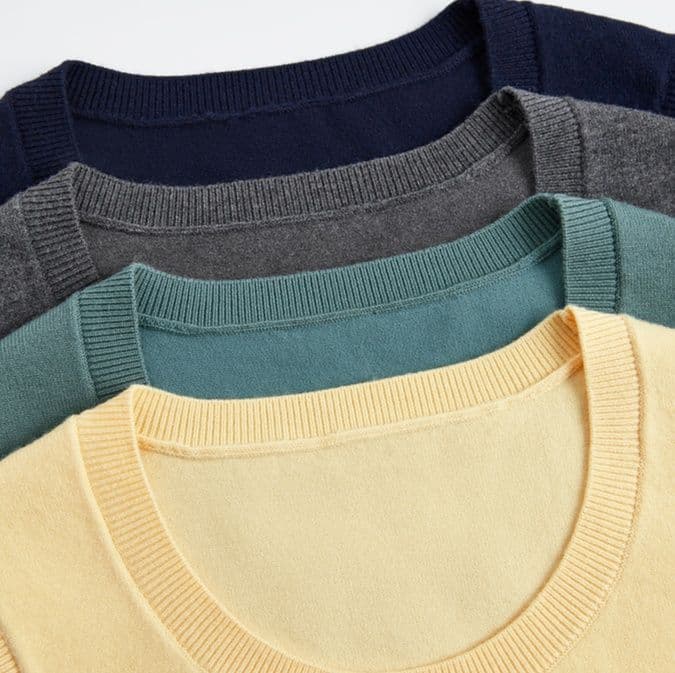 ニットベスト 学院風レイヤード風袖なしニット