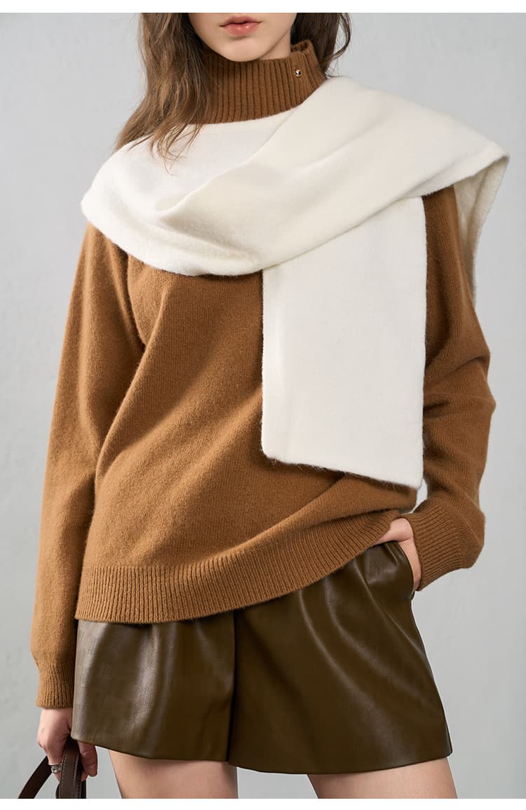 ニットベスト フリンジ付き柔らか肩掛けニット