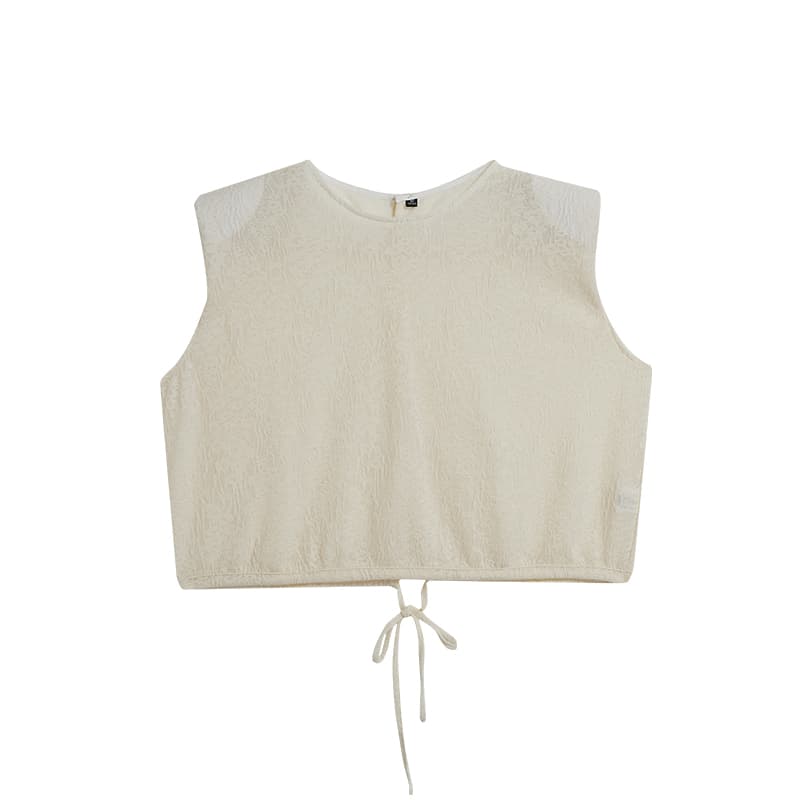 ニットベスト 優美刺繍ノースリーブ　サマーニットベスト