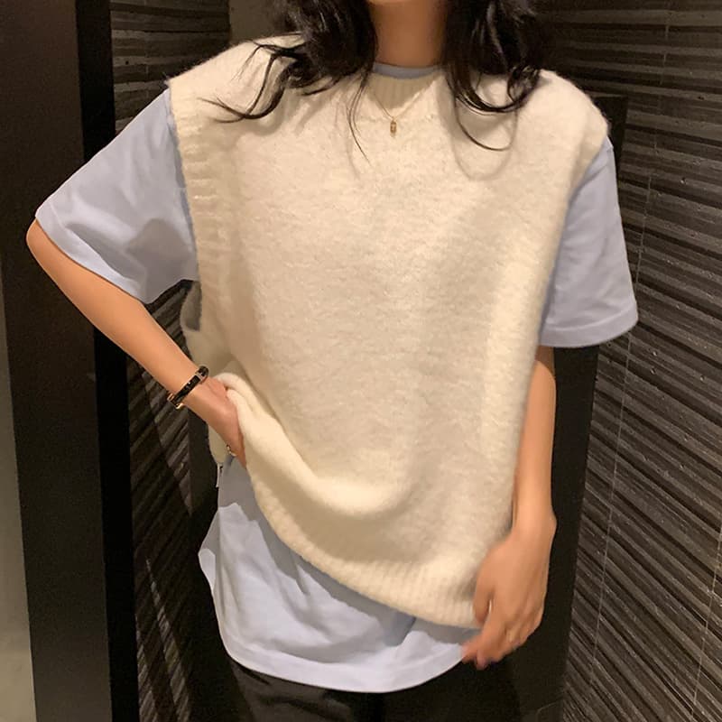 ニットベスト ふんわり包む温もりベスト