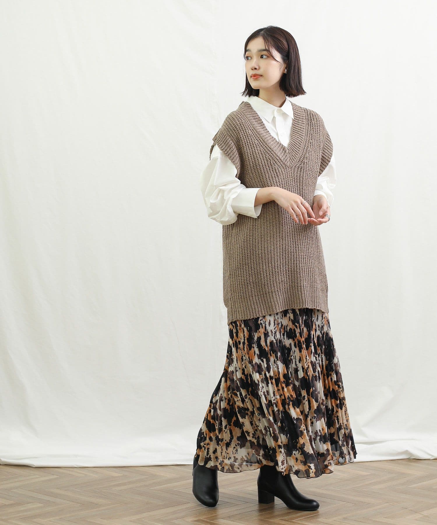 ニットベスト 柔らか風合いのゆったりベスト