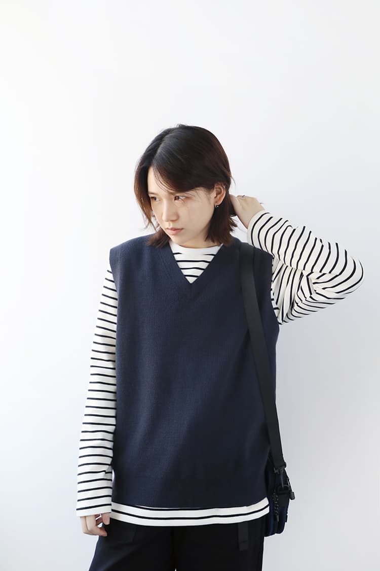 ニットベスト 洗練シルエット ニットベスト