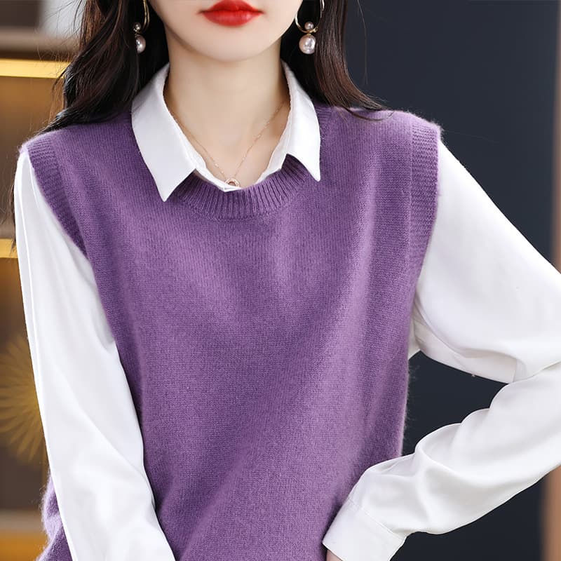 ニットベスト 上質感ふんわり重ね着ニットベスト