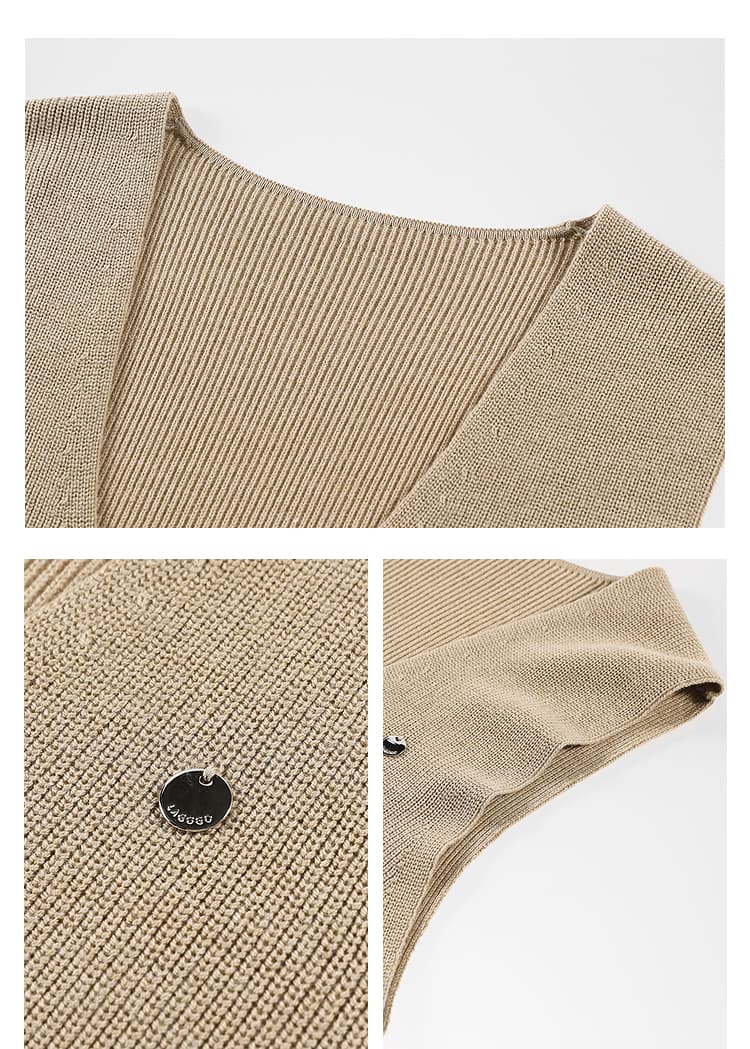 ニットベスト 深みのある大人の重ね着風ニットベスト