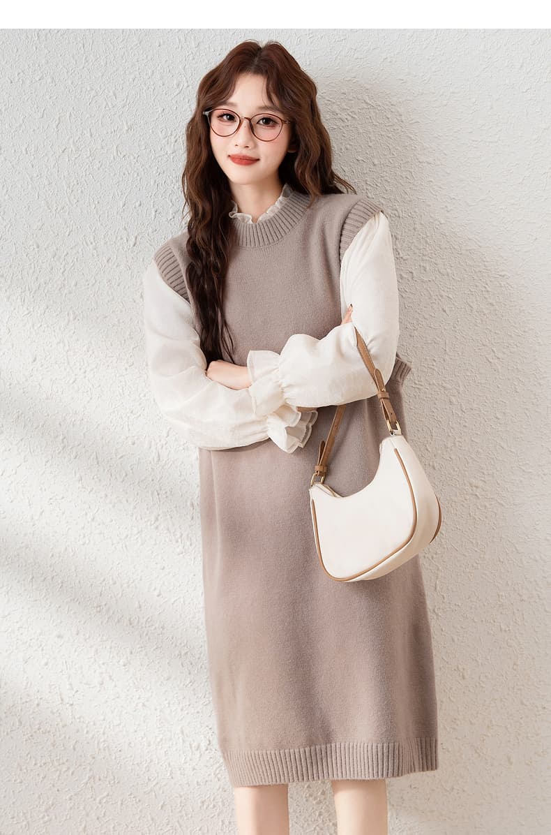 ニットベスト 上質ロングニットベスト