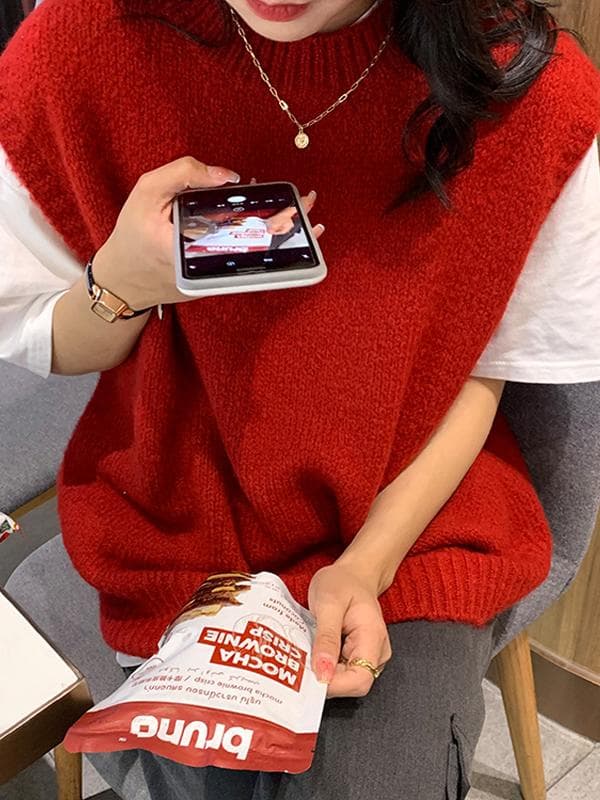 ニットベスト ふんわり包む温もりベスト