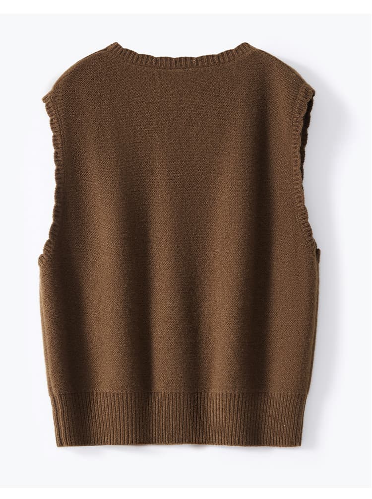 ニットベスト 菱形模様の上質ニットベスト