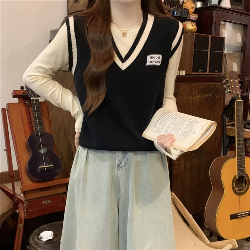  ニットベスト プレッピースタイル ベスト