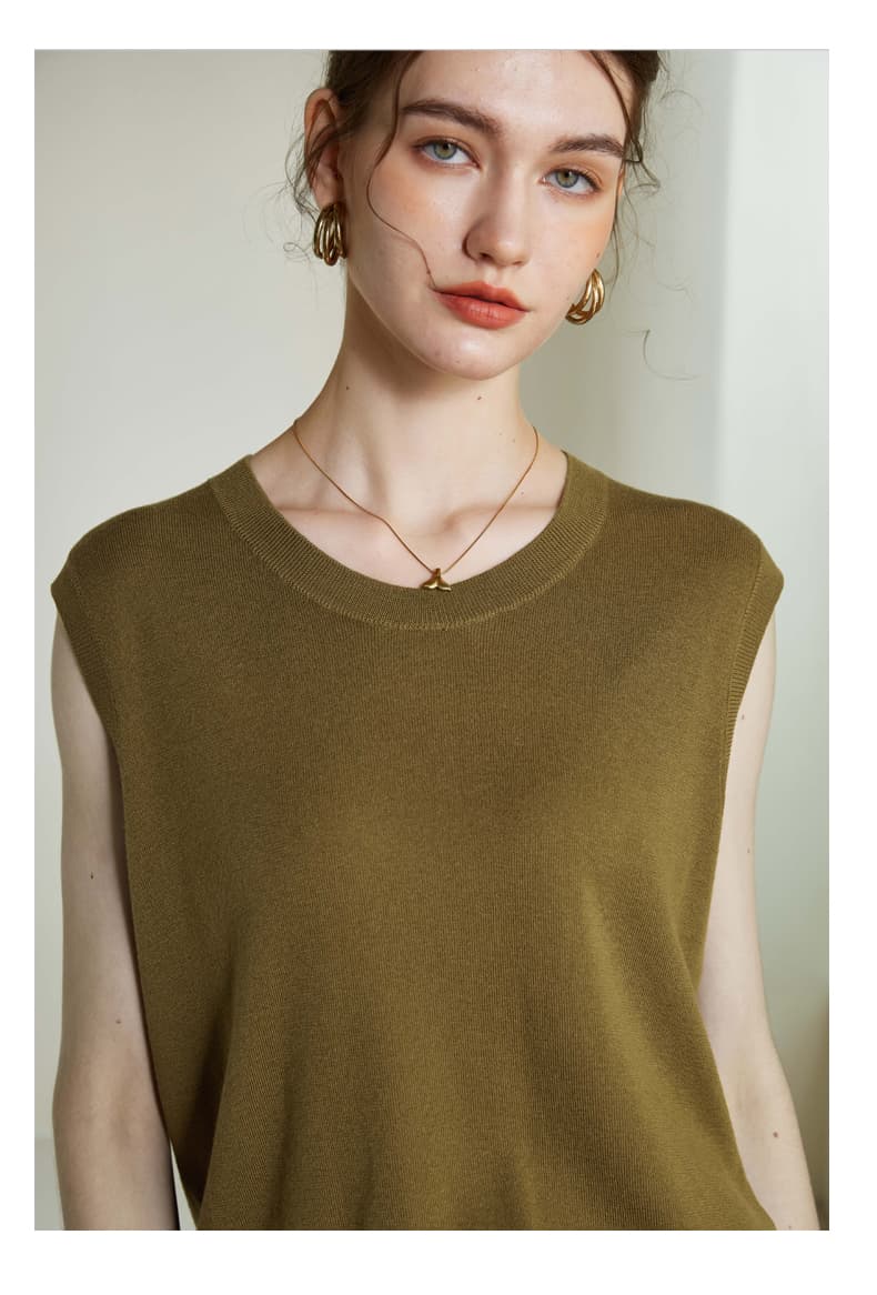 ニットベスト 上品シルエット クラシックベスト