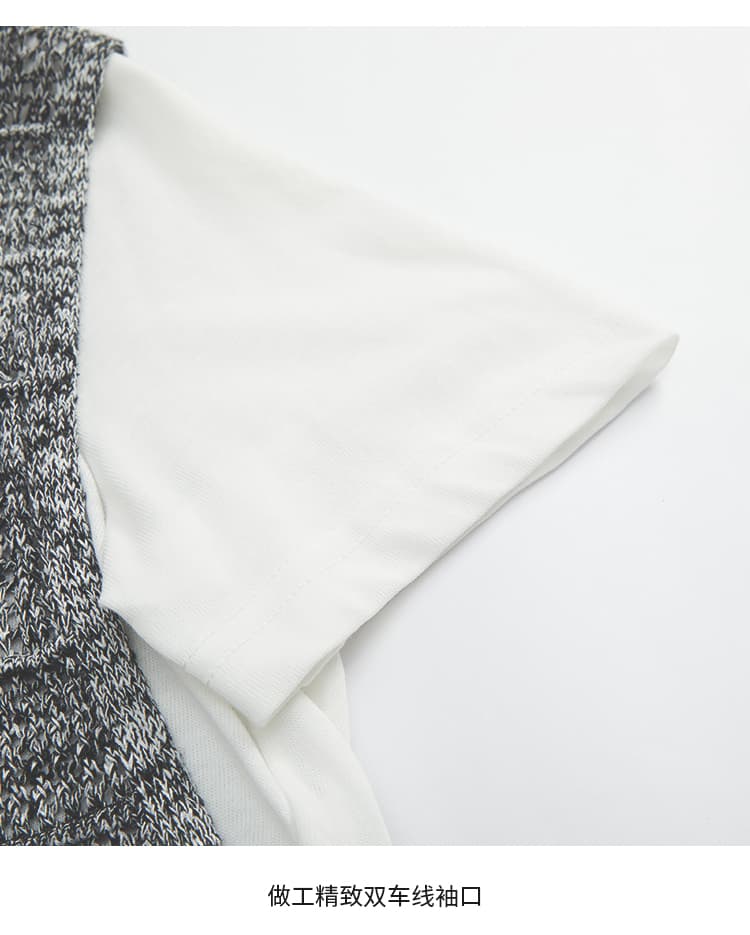 ニットベスト シンプル重ね着風ニットベスト