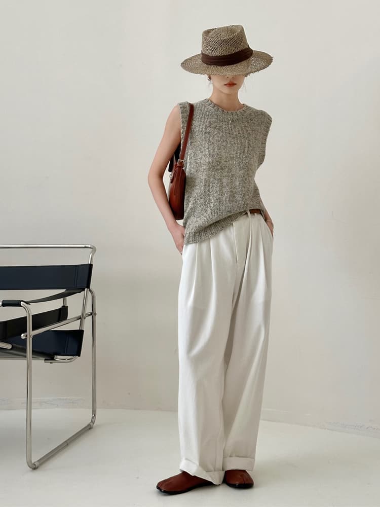 ニットベスト 涼やかバックスリットニットベスト