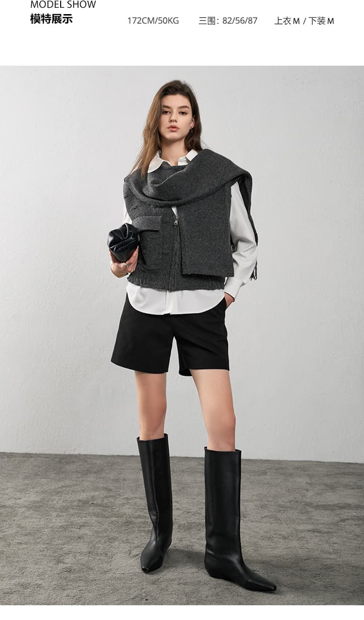 ニットベスト フリンジ付き柔らか肩掛けニット