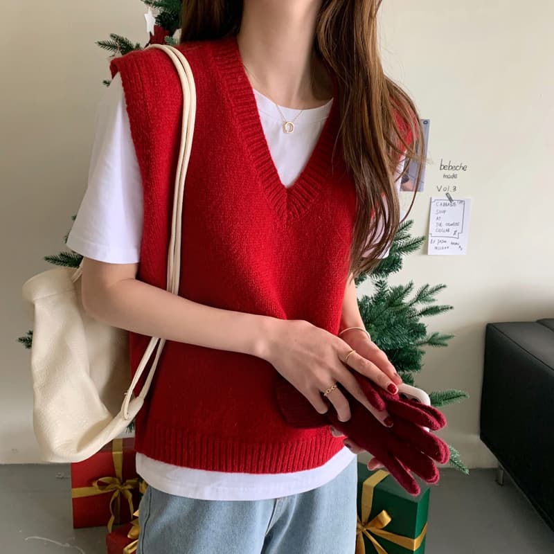 ニットベスト 冬の彩り 定番ニットベスト