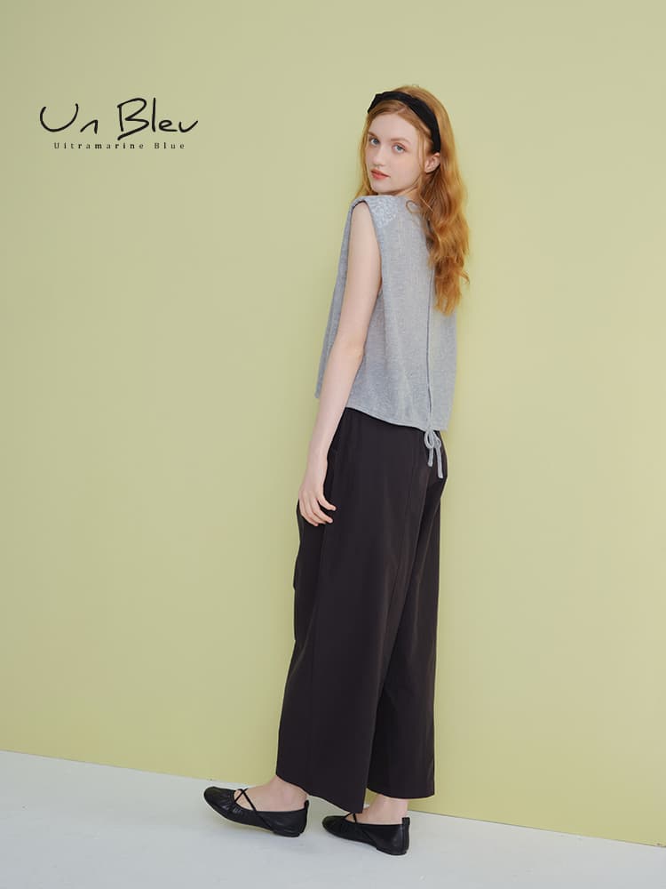 ニットベスト 優美刺繍ノースリーブ　サマーニットベスト