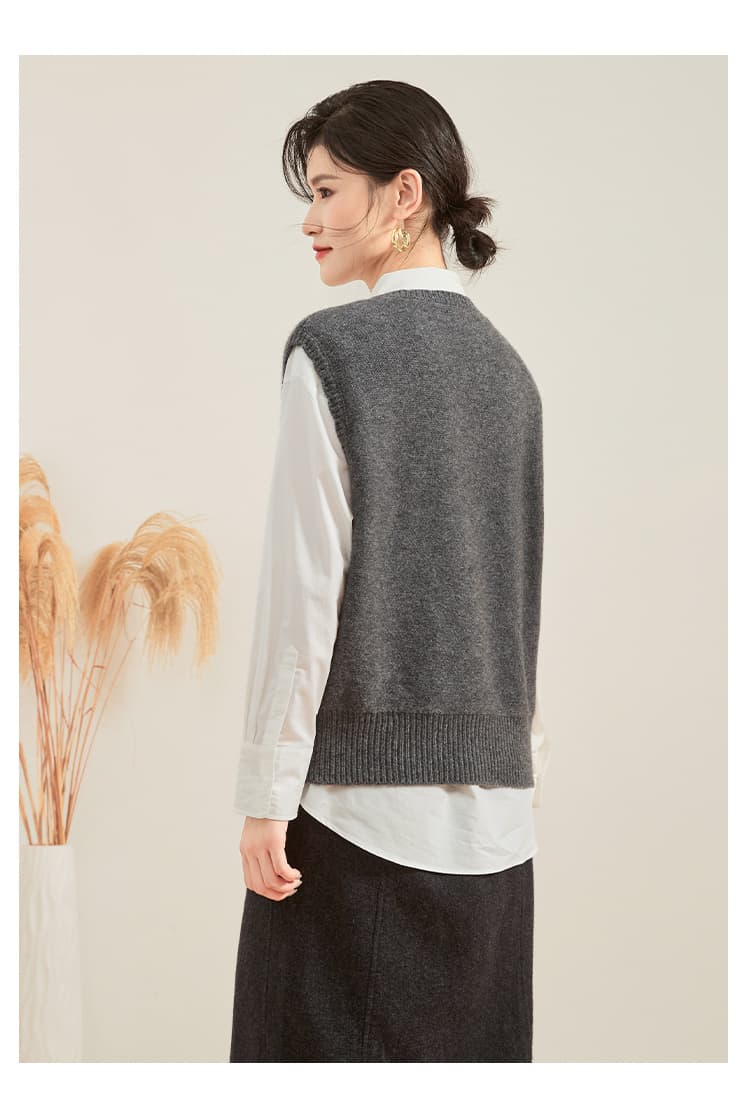 ニットベスト 菱形模様の上質ニットベスト