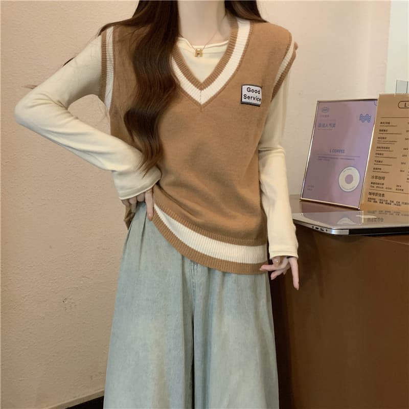  ニットベスト プレッピースタイル ベスト