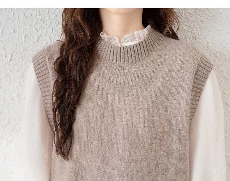 ニットベスト 上質ロングニットベスト