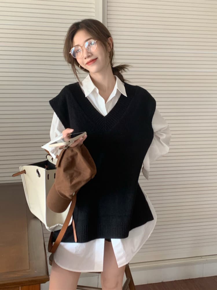 ニットベスト 大人のゆとりベスト