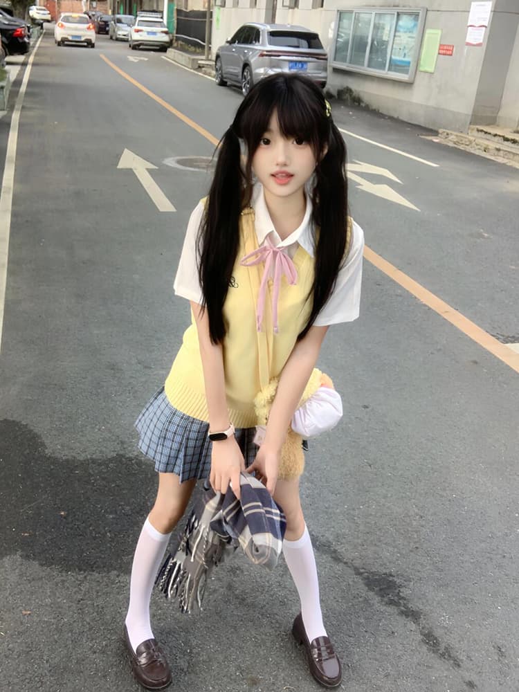 ニットベスト 上品なスクールニットベスト