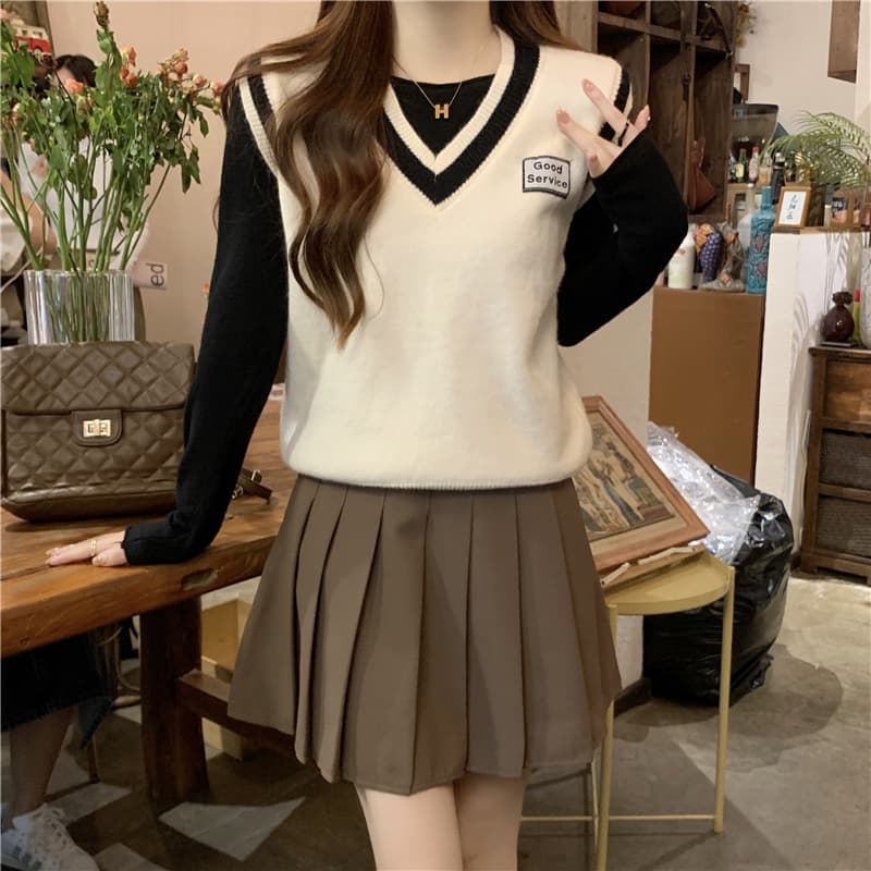  ニットベスト プレッピースタイル ベスト