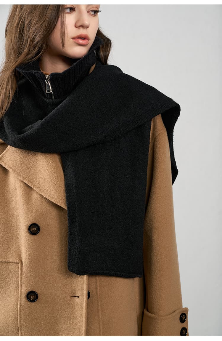 ニットベスト フリンジ付き柔らか肩掛けニット