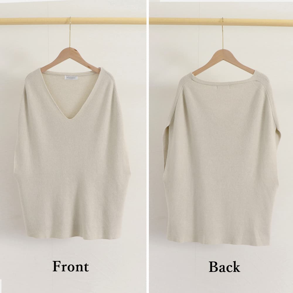 白ニットベスト レディース ゆったりVネック 重ね着
