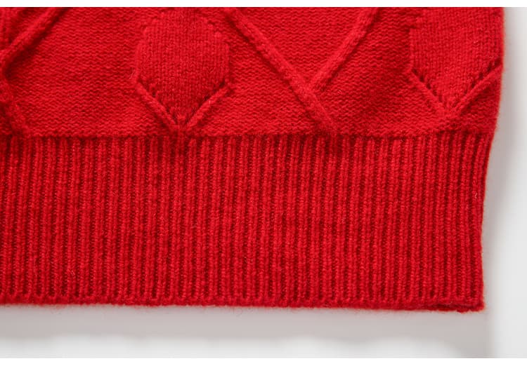 ニットベスト 菱形模様の上質ニットベスト