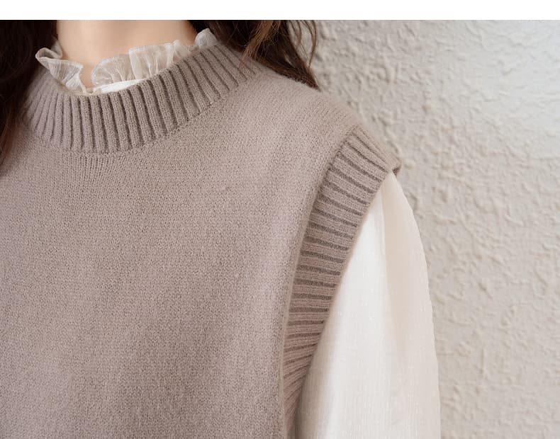 ニットベスト 上質ロングニットベスト