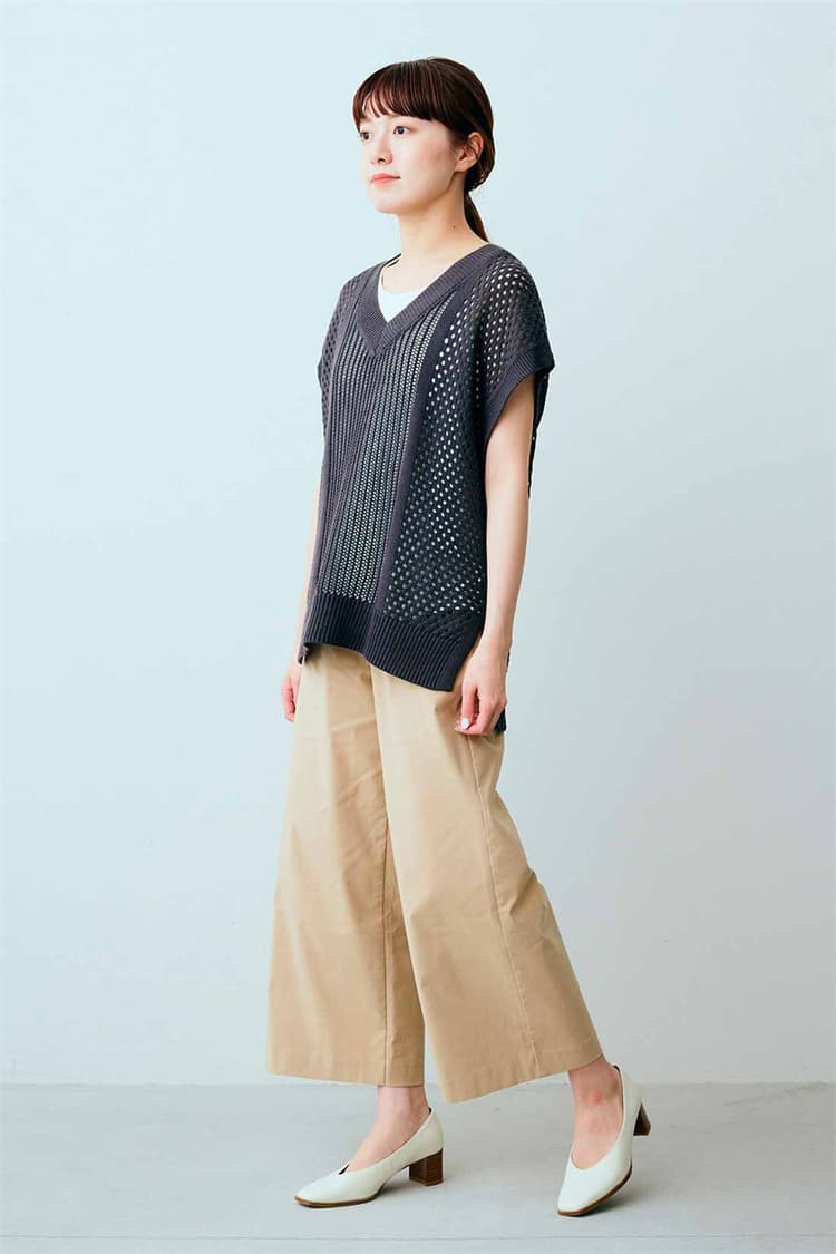 ニットベスト 透かし編みサマーニットベスト