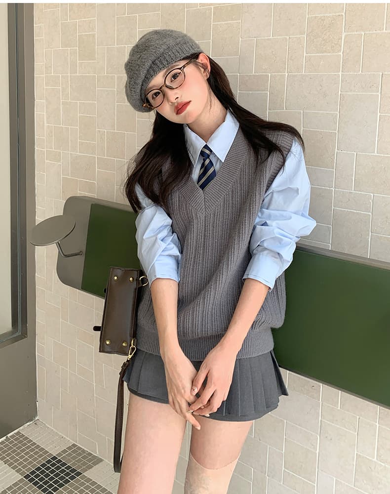 ニットベスト 上質なスクールニットベスト