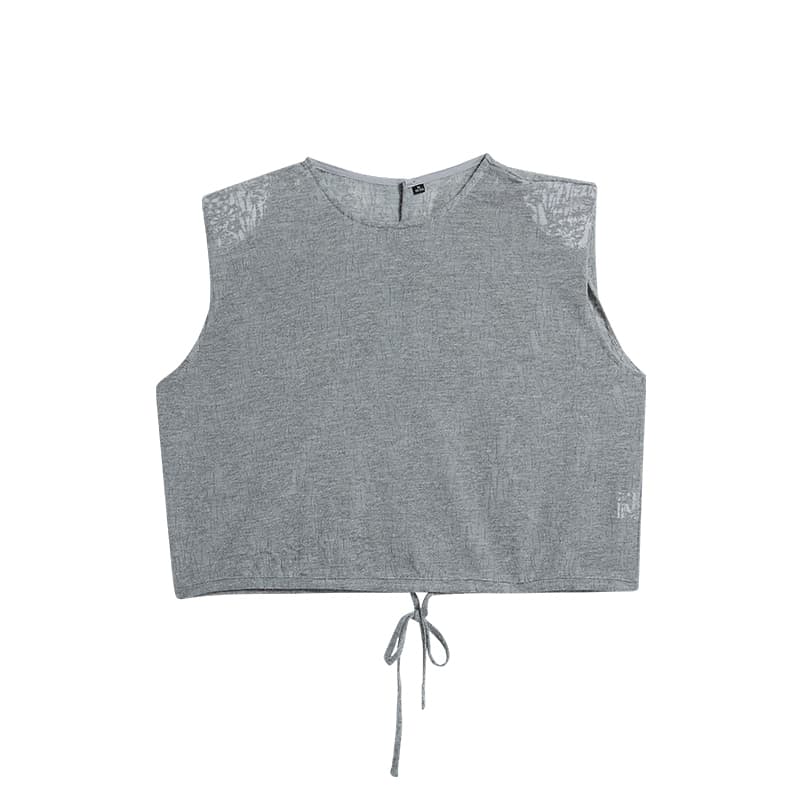 ニットベスト 優美刺繍ノースリーブ　サマーニットベスト